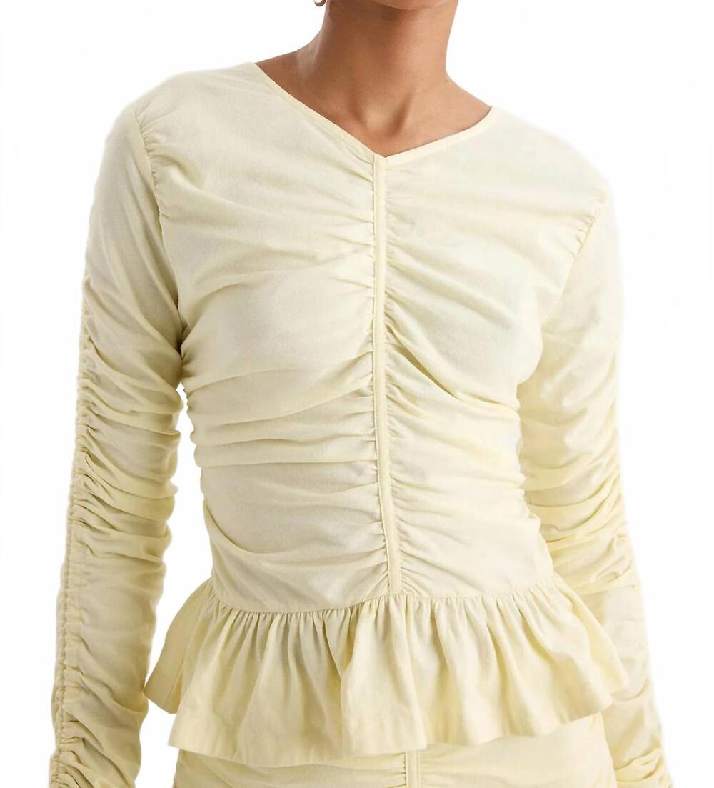 NEW MERLETTE arena peplum cropped top in straw